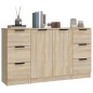 vidaXL Sideboards 3 Stk. Sonoma-Eiche Holzwerkstoff vidaXL Sideboards 3 Stk. Sonoma-Eiche Holzwerkstoff