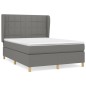 vidaXL Boxspringbett mit Matratze Dunkelgrau 140x200 cm Stoff vidaXL Boxspringbett mit Matratze Dunkelgrau 140x200 cm Stoff