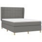 vidaXL Boxspringbett mit Matratze Dunkelgrau 140x200 cm Stoff vidaXL Boxspringbett mit Matratze Dunkelgrau 140x200 cm Stoff
