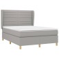 vidaXL Boxspringbett mit Matratze Hellgrau 140x190 cm Stoff vidaXL Boxspringbett mit Matratze Hellgrau 140x190 cm Stoff