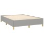 vidaXL Boxspringbett mit Matratze Hellgrau 140x190 cm Stoff vidaXL Boxspringbett mit Matratze Hellgrau 140x190 cm Stoff