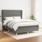 vidaXL Boxspringbett mit Matratze Dunkelgrau 140x190 cm Stoff vidaXL Boxspringbett mit Matratze Dunkelgrau 140x190 cm Stoff