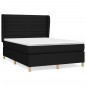 vidaXL Boxspringbett mit Matratze Schwarz 140x190 cm Stoff vidaXL Boxspringbett mit Matratze Schwarz 140x190 cm Stoff