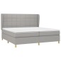 vidaXL Boxspringbett mit Matratze Hellgrau 200x200 cm Stoff vidaXL Boxspringbett mit Matratze Hellgrau 200x200 cm Stoff