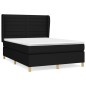 vidaXL Boxspringbett mit Matratze Schwarz 140x200 cm Stoff vidaXL Boxspringbett mit Matratze Schwarz 140x200 cm Stoff