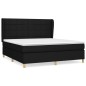vidaXL Boxspringbett mit Matratze Schwarz 180x200 cm Stoff vidaXL Boxspringbett mit Matratze Schwarz 180x200 cm Stoff