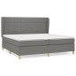 vidaXL Boxspringbett mit Matratze Dunkelgrau 200x200 cm Stoff vidaXL Boxspringbett mit Matratze Dunkelgrau 200x200 cm Stoff