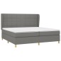 vidaXL Boxspringbett mit Matratze Dunkelgrau 200x200 cm Stoff vidaXL Boxspringbett mit Matratze Dunkelgrau 200x200 cm Stoff