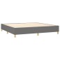 vidaXL Boxspringbett mit Matratze Dunkelgrau 200x200 cm Stoff vidaXL Boxspringbett mit Matratze Dunkelgrau 200x200 cm Stoff