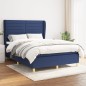 vidaXL Boxspringbett mit Matratze Blau 140x200 cm Stoff vidaXL Boxspringbett mit Matratze Blau 140x200 cm Stoff