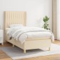 vidaXL Boxspringbett mit Matratze Creme 90x190 cm Stoff vidaXL Boxspringbett mit Matratze Creme 90x190 cm Stoff