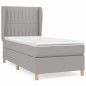 vidaXL Boxspringbett mit Matratze Hellgrau 90x200 cm Stoff vidaXL Boxspringbett mit Matratze Hellgrau 90x200 cm Stoff