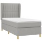vidaXL Boxspringbett mit Matratze Hellgrau 90x200 cm Stoff vidaXL Boxspringbett mit Matratze Hellgrau 90x200 cm Stoff