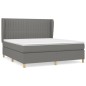 vidaXL Boxspringbett mit Matratze Dunkelgrau 180x200 cm Stoff vidaXL Boxspringbett mit Matratze Dunkelgrau 180x200 cm Stoff