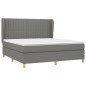 vidaXL Boxspringbett mit Matratze Dunkelgrau 180x200 cm Stoff vidaXL Boxspringbett mit Matratze Dunkelgrau 180x200 cm Stoff