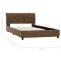 Bettgestell Braun Wildleder-Optik 100 x 200 cm Bettgestell Braun Wildleder-Optik 100 x 200 cm
