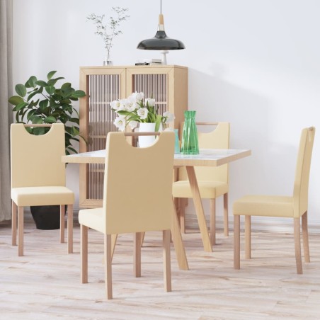 Esszimmerstühle 4 Stk. Creme Stoff