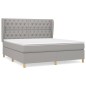 vidaXL Boxspringbett mit Matratze Hellgrau 160x200 cm Stoff vidaXL Boxspringbett mit Matratze Hellgrau 160x200 cm Stoff