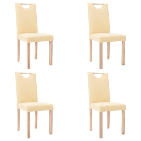 Esszimmerstühle 4 Stk. Creme Stoff