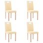 Esszimmerstühle 4 Stk. Creme Stoff Esszimmerstühle 4 Stk. Creme Stoff