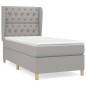 vidaXL Boxspringbett mit Matratze Hellgrau 80x200 cm Stoff vidaXL Boxspringbett mit Matratze Hellgrau 80x200 cm Stoff