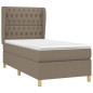 vidaXL Boxspringbett mit Matratze Taupe 90x200 cm Stoff vidaXL Boxspringbett mit Matratze Taupe 90x200 cm Stoff
