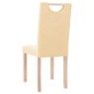 Esszimmerstühle 4 Stk. Creme Stoff Esszimmerstühle 4 Stk. Creme Stoff