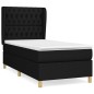 vidaXL Boxspringbett mit Matratze Schwarz 100x200 cm Stoff vidaXL Boxspringbett mit Matratze Schwarz 100x200 cm Stoff