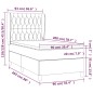 vidaXL Boxspringbett mit Matratze Hellgrau 90x200 cm Stoff vidaXL Boxspringbett mit Matratze Hellgrau 90x200 cm Stoff