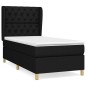 vidaXL Boxspringbett mit Matratze Schwarz 80x200 cm Stoff vidaXL Boxspringbett mit Matratze Schwarz 80x200 cm Stoff