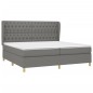 vidaXL Boxspringbett mit Matratze Dunkelgrau 200x200 cm Stoff vidaXL Boxspringbett mit Matratze Dunkelgrau 200x200 cm Stoff