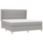 vidaXL Boxspringbett mit Matratze Hellgrau 180x200 cm Stoff vidaXL Boxspringbett mit Matratze Hellgrau 180x200 cm Stoff