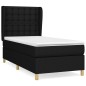 vidaXL Boxspringbett mit Matratze Schwarz 90x190 cm Stoff vidaXL Boxspringbett mit Matratze Schwarz 90x190 cm Stoff