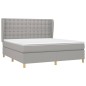 vidaXL Boxspringbett mit Matratze Hellgrau 180x200 cm Stoff vidaXL Boxspringbett mit Matratze Hellgrau 180x200 cm Stoff