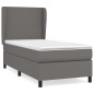 vidaXL Boxspringbett mit Matratze Grau 90x190 cm Kunstleder vidaXL Boxspringbett mit Matratze Grau 90x190 cm Kunstleder