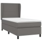 vidaXL Boxspringbett mit Matratze Grau 80x200 cm Kunstleder vidaXL Boxspringbett mit Matratze Grau 80x200 cm Kunstleder