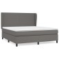 vidaXL Boxspringbett mit Matratze Grau 180x200 cm Kunstleder vidaXL Boxspringbett mit Matratze Grau 180x200 cm Kunstleder
