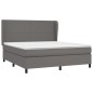 vidaXL Boxspringbett mit Matratze Grau 180x200 cm Kunstleder vidaXL Boxspringbett mit Matratze Grau 180x200 cm Kunstleder