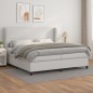 vidaXL Boxspringbett mit Matratze Weiß 200x200 cm Kunstleder vidaXL Boxspringbett mit Matratze Weiß 200x200 cm Kunstleder