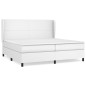 vidaXL Boxspringbett mit Matratze Weiß 200x200 cm Kunstleder vidaXL Boxspringbett mit Matratze Weiß 200x200 cm Kunstleder