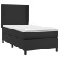 vidaXL Boxspringbett mit Matratze Schwarz 90x200 cm Kunstleder vidaXL Boxspringbett mit Matratze Schwarz 90x200 cm Kunstleder