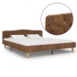 Bettgestell Braun Wildleder-Optik 180x200 cm Bettgestell Braun Wildleder-Optik 180x200 cm