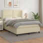 vidaXL Boxspringbett mit Matratze Creme 140x200 cm Kunstleder vidaXL Boxspringbett mit Matratze Creme 140x200 cm Kunstleder