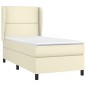 vidaXL Boxspringbett mit Matratze Creme 100x200 cm Kunstleder vidaXL Boxspringbett mit Matratze Creme 100x200 cm Kunstleder
