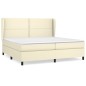 vidaXL Boxspringbett mit Matratze Creme 200x200 cm Kunstleder