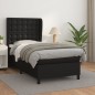 vidaXL Boxspringbett mit Matratze Schwarz 90x190 cm Kunstleder vidaXL Boxspringbett mit Matratze Schwarz 90x190 cm Kunstleder