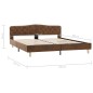 Bettgestell Braun Wildleder-Optik 180x200 cm Bettgestell Braun Wildleder-Optik 180x200 cm