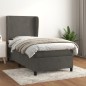 vidaXL Boxspringbett mit Matratze Dunkelgrau 100x200 cm Samt vidaXL Boxspringbett mit Matratze Dunkelgrau 100x200 cm Samt