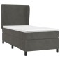 vidaXL Boxspringbett mit Matratze Dunkelgrau 100x200 cm Samt vidaXL Boxspringbett mit Matratze Dunkelgrau 100x200 cm Samt