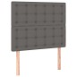 vidaXL Boxspringbett mit Matratze Grau 100x200 cm Kunstleder vidaXL Boxspringbett mit Matratze Grau 100x200 cm Kunstleder
